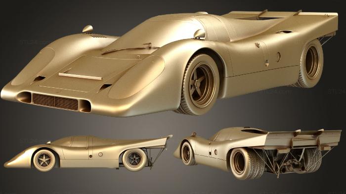 Автомобили и транспорт (Porsche 917 K 1969, CARS_3102) 3D модель для ЧПУ станка